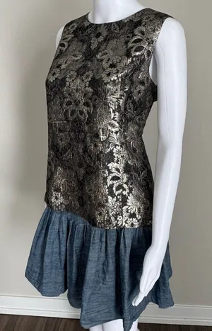 DKNY Metallic Damask Top Size 12 thumbnail 1