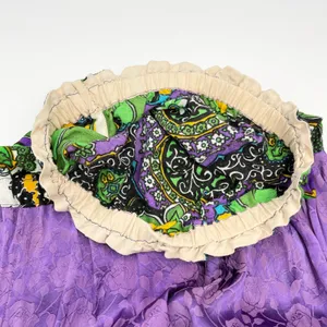 Vintage Handmade‎ Strapless Midi Dress Size M Paisley Floral Purple Boho Indie thumbnail 8