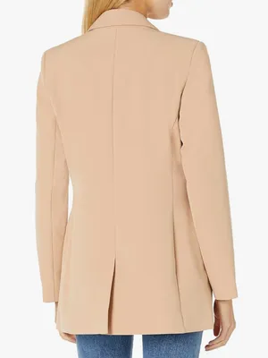 The Drop Blake Long Blazer Women’s Small Praline Tan Single Button Stretch thumbnail 2