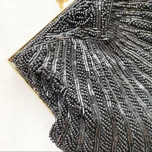 Vintage Black Beaded Evening Bag thumbnail 9