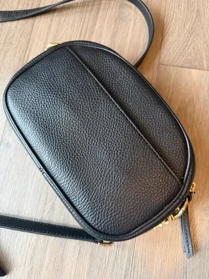 Michael Kors Black Pebbled Leather Rounded Crossbody with Gold Hardware thumbnail 7