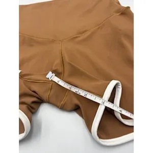 OFFLINE by Aerie Real Me Shortie S Brown‎ High Rise 3" Inseam Retro Piping NWT thumbnail 3