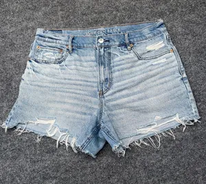 American Eagle Outfitters Light Wash Distressed Denim Relaxed Shorts thumbnail 1