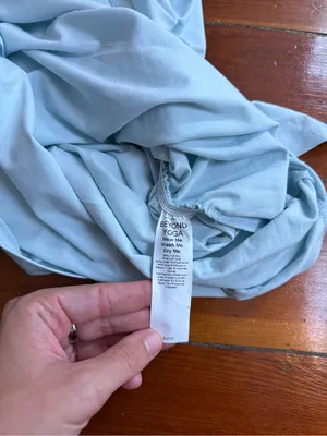 Beyond Yoga Fit The Mood Bodycon Ruched Midi Dress Light Blue Sz S 🧡🍄 thumbnail 10