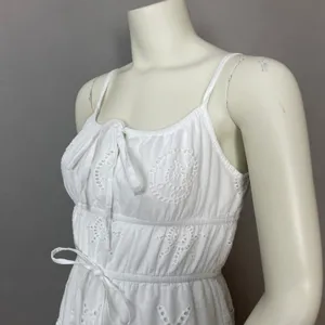 Sim & Sam Eyelet Dress Beachy Seashell Sun Star Nautical White Milkmaid Pockets thumbnail 17
