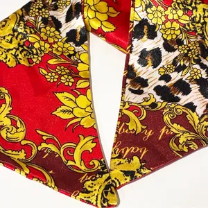 Baby Phat Red Gold Printed Neck Hair Scarf‎ Accessory thumbnail 3