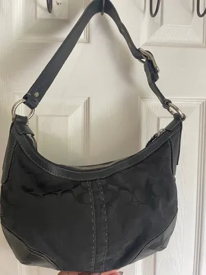 Coach Black Signature Hobo Boho Preppy Shoulder Bag thumbnail 3