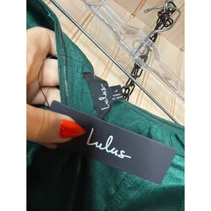 NWT Lulus Extraordinary Presence Dark Green Satin Strapless Maxi Dress Holiday L thumbnail 8