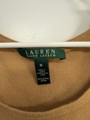 Lauren Ralph Lauren Tan Cotton Knit Sweater Tank Top M thumbnail 4