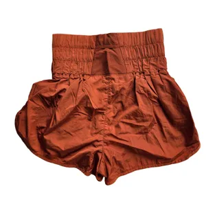 FP Movement The Way Home Shorts Rust‎ Orange High Rise Smocked Waist Womens M thumbnail 4