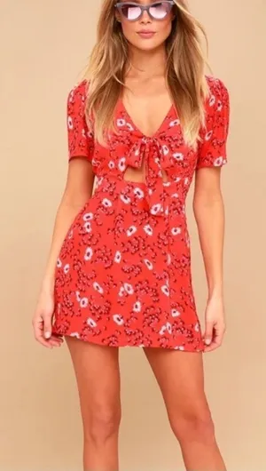Free People Jinx Floral Mini Dress Romper Size 4‎ thumbnail 1