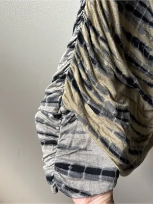 Free People Army Green, Beige and Black Tie-Dye Ruched Tube Top thumbnail 3