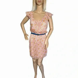 Chelsea & Violet Sz XS Floral Dress Lined Short Sleeve Belted Cottagecore Mini thumbnail 2