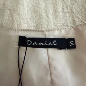 Daniel Collection Embroidered Vest Small NWT Ecru Black Boho Tie Front Cropped thumbnail 6