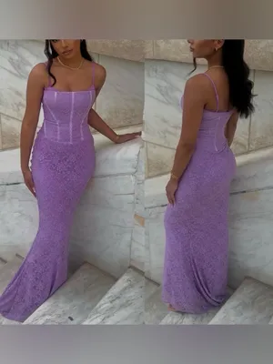 House of CB Antonina Orchid Lace Corset Maxi Dress Purple Size M Regular Cup A-C thumbnail 3