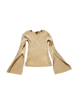 Vintage Guess V-Neck Sweater Dramatic Flare Sleeve 90s Y2K Britney Spears Boho thumbnail 2