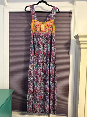 NWT Natural life Tricia maxi dress in dark purple daisies thumbnail 7