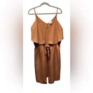 Terea Elise layered spaghetti strap mini dress Rust/terracotta Size XL thumbnail 4