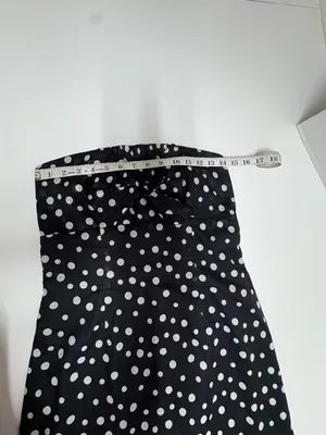 Jill Michelle Black Ad‎ White Polka Dot Strapless Midi Dress - Size 8. thumbnail 8
