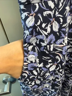 Pact Fit & Flare Midi Dress Floral Blue Cotton XS thumbnail 6