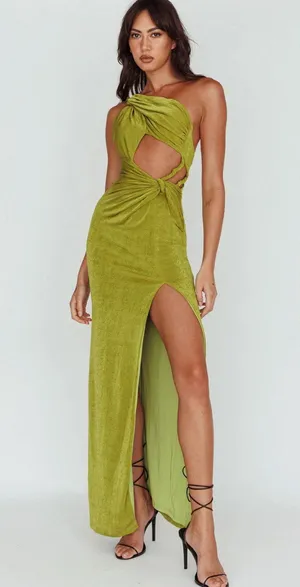 Selfie Leslie Green Maxi Dress kiah thumbnail 1