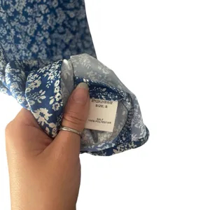 L.I.A Love‎ Is All Women's Size Small Blue Floral Tie Back Satin Slip Dress thumbnail 9