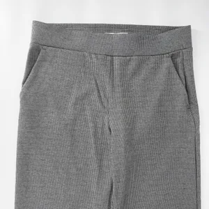 LOFT Gray Houndstooth Ponte Pull-On Straight Leg Dress Pants NEW Size M thumbnail 4