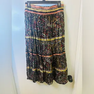 Chandry Kc Boho Velvet Animal Print Midi Skirt Nwt! Fall Style thumbnail 8