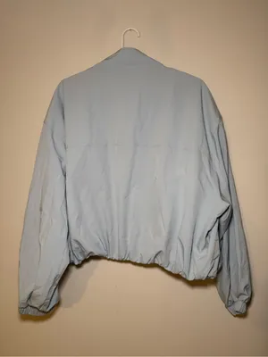 YPB Abercrombie On the Go Cropped Bomber Jacket Blue Gray Women M thumbnail 6