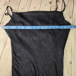 Altar'd State Eva Satin Midi Slip Dress Black Floral Jacquard ASWD-241-212 M NWT thumbnail 9