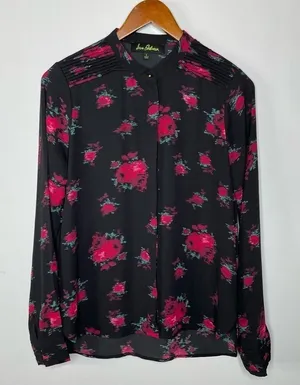 Sam Edelman Floral Long‎ Sleeve Blouse Small thumbnail 1