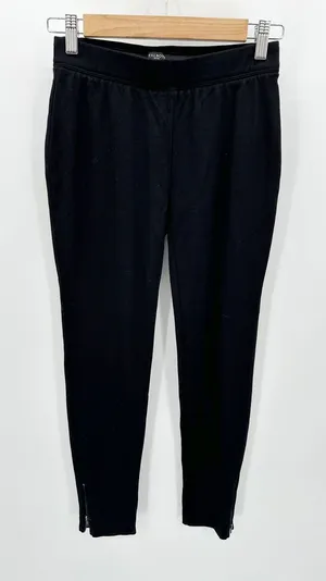 Talbots Pants Women PETITE Black‎ Ankle Zip Skinny Leg Rayon Blend Stretch thumbnail 1