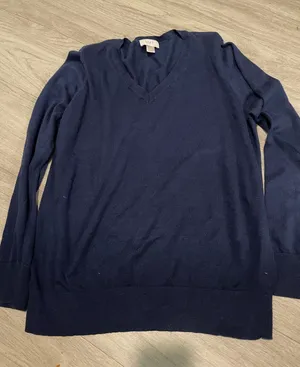 LOFT Women's Navy V-Neck Long Sleeve Tee thumbnail 1