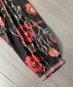 Women’s Floral Long Sleeve A-line Mid Length Georgette Lined Dress thumbnail 10