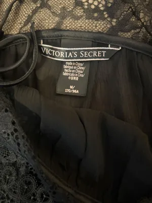 Victorias Secret Black Lace Sheer Lingerie Slip Dress Womens Medium New WO Tags thumbnail 6