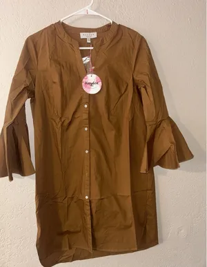 Hayden Los Angeles Mandarin Collar Button-down Front and Flared Sleeves Size S thumbnail 1