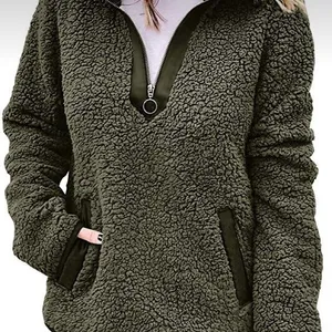 Oversized Fleece Sherpa Pullover Green thumbnail 1