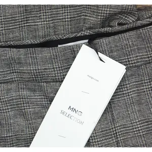 NWT Mango Womens Wool Blend Flared Leg Suit Pants Gray Brown Check EUR 38 (US 5) thumbnail 5