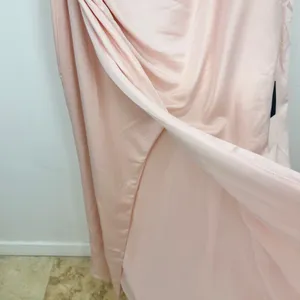 Lulus Dreaming Elegance Blush Pink Satin One Shoulder Maxi Dress Formal 1X NWT thumbnail 12