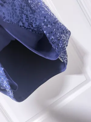 Navy Sleeveless Sequin Top Blue Size L thumbnail 2