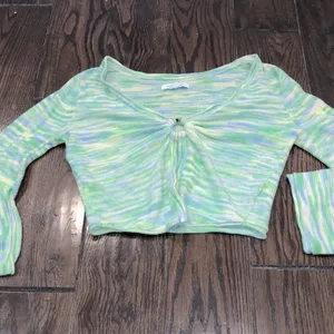 AMERICAN EAGLE green knit boho sweater size small thumbnail 4