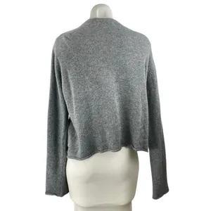 Mod Ref Women's Gray Long Sleeve Button Down Knit Cardigan Sweater Top Size L thumbnail 2