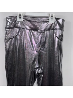 Halara Metallic Silver High Rise 7/8 Leggings M thumbnail 2