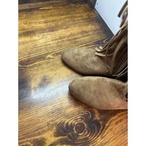 No Boundaries Tan Tall Faux Suede Fringe Boots Size 6 thumbnail 4