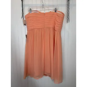 NWT Donna Morgan Peach Short Cocktail Dress Strapless Bridesmaid Wedding Sze 18 thumbnail 3
