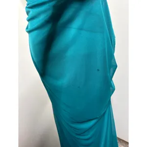 2010s Adrianna Papell Ruched Teal Gown With Beaded Halter- Size 10 Project Piece thumbnail 8