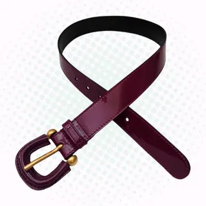 Vintage Magenta Purple Pink Leather Waist Belt OS (Fits Like XS/0-2) thumbnail 1