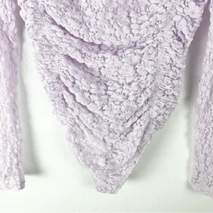 INTIMATELY FREE PEOPLE Lavender Sheer Long Sleeve Mock Neck Bodysuit Small Boho thumbnail 12