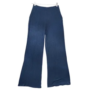 State of Day Intimates Blue Ribbed Henley Pajama Set Long Sleeve Wide Leg Small thumbnail 8