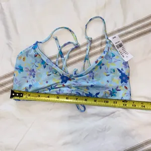 Pacsun Blue Floral Tank Bikini Top Size L thumbnail 6